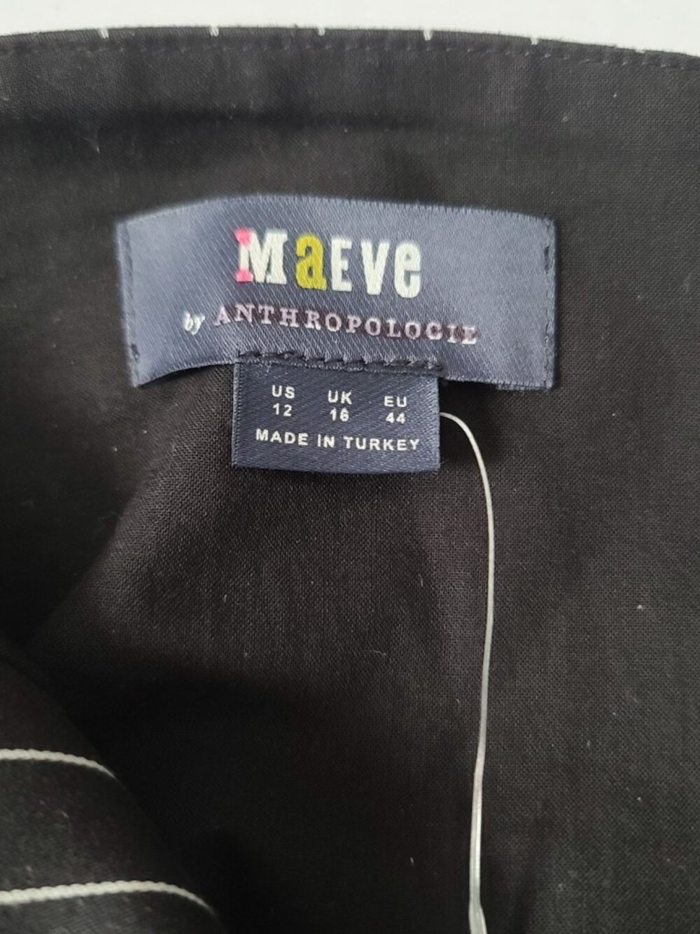 Anthropologie Maeve Pinstripe Halter Vest Sz 12 Black White Preppy Classic NWT - Picture 3 of 10